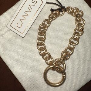 Canvas chainlink bracelet in worn gold - NWT